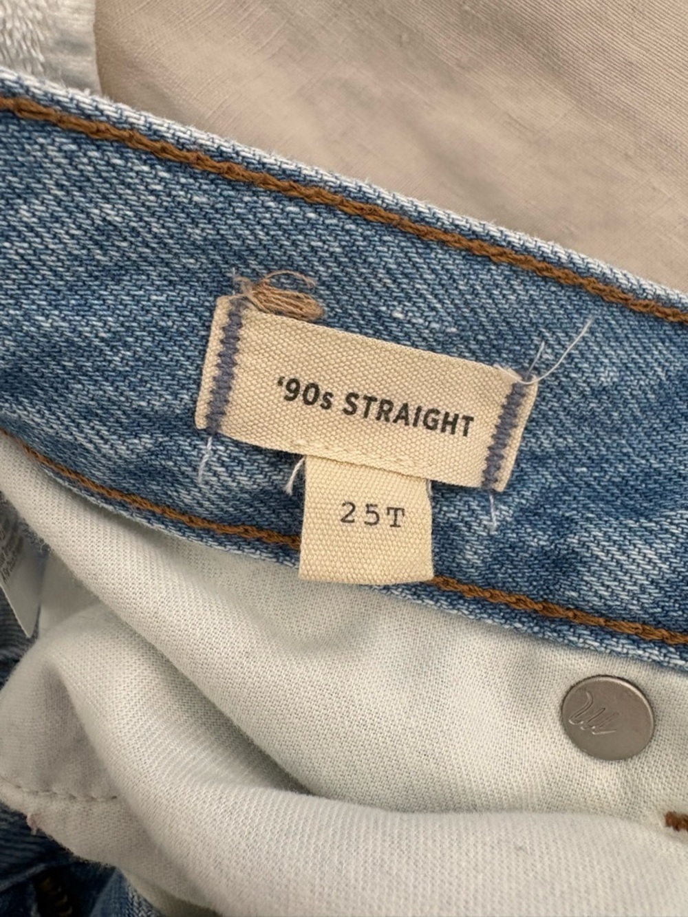 Madewell ‘90s Straight Blue Denim Jeans - Size 25T